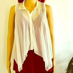 3 for $15 Charolette Russe off white sheer blouse